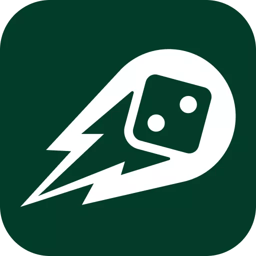 Минималистичный значок кубика с крыльями скорости